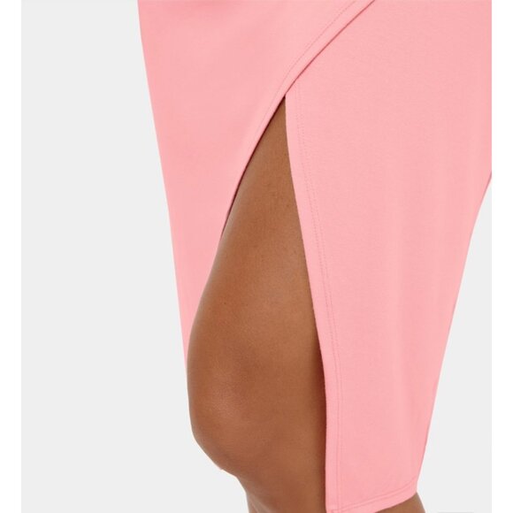 Halara Ruched Split Hem Midi Skirt Sz Small Womens Pink Bodycon Casual Soft - Picture 7 of 10